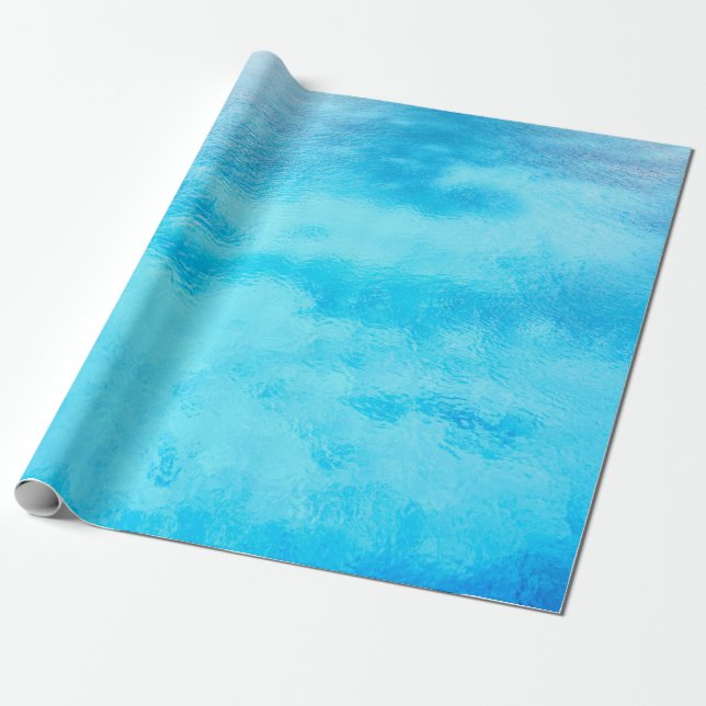 Blue Ocean Nautical Tropical Sea Wrapping Paper (Unrolled)