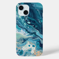 Blue Ocean Paint Pour Abstract Liquid Aesthetic