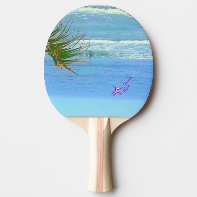 Blue Ocean Pink Pong Paddle (Front)