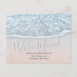 Blue Ocean & Sandy Beach Shoreline Moving Announcement Postcard