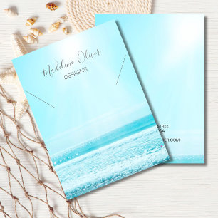 Blue Ocean Scene Necklace Display Business Card