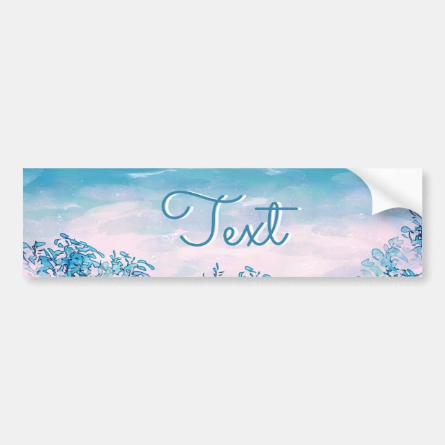 Blue Ocean Sea Beach Personalized Bumper Sticker (Front)