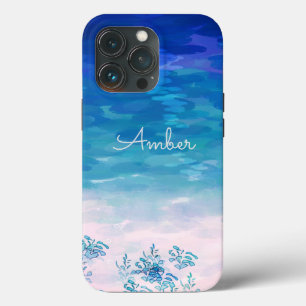 Blue Ocean Sea Beach Personalized iPhone 13 Pro Case