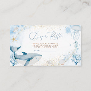 Blue Ocean Sea You Soon Summer Diaper Raffle Enclosure Card
