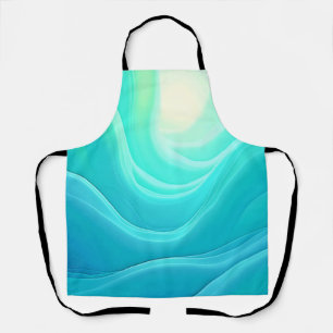 Blue Ocean Serenity Abstract Waves Design Apron