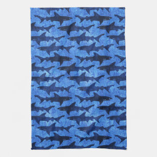 Blue Ocean Shark Attack Kitchen Towel