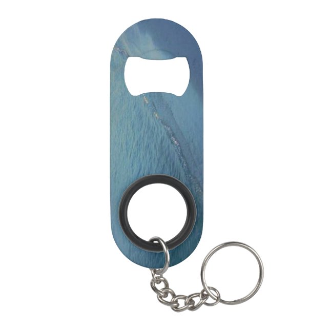 Blue Ocean Shore Bottle Opener Keychain Bottle Opener (Back)