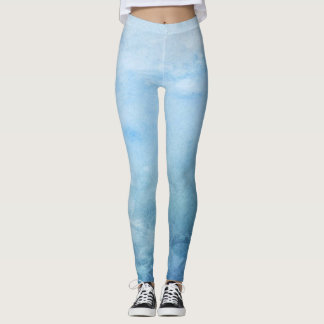 blue ocean simple cute sparkle modern leggings