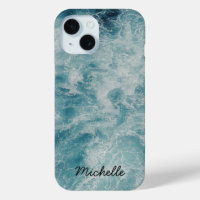 Blue Ocean Summer Beach Waves Personalized Name   