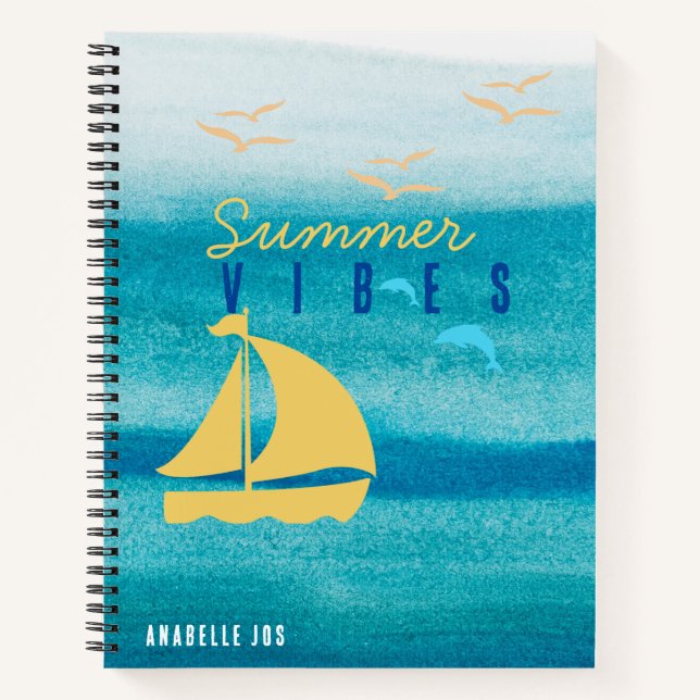 Blue Ocean Summer Vibes - Customized  Notebook (Front)
