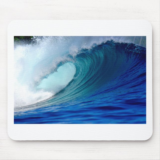 Blue ocean surfing wave mouse pad (Front)