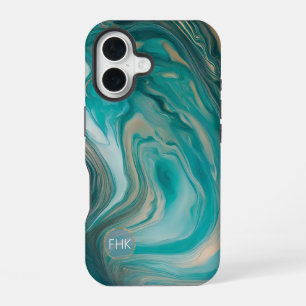 Blue Ocean Swirl iPhone 16 Case