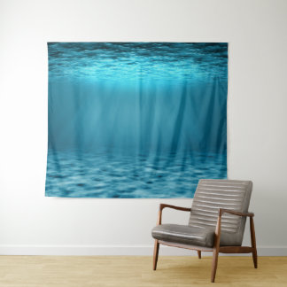 Blue Ocean Underwater Scene Tapestry