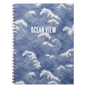 Blue Ocean View Waves Notebook
