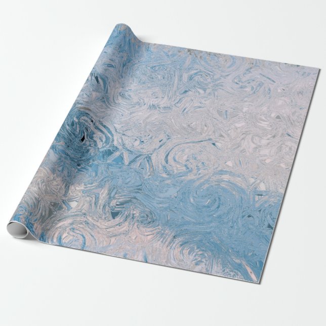 Blue Ocean Water Summer Wrapping Paper (Unrolled)