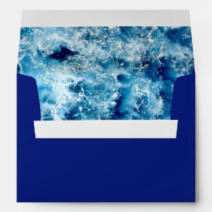 Blue Ocean Water Wedding Card Envelope
