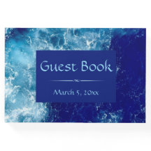 Blue Ocean Water Wedding Guest Book