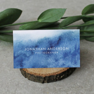 Blue Ocean-Watercolor Abstract Professional  Business Card