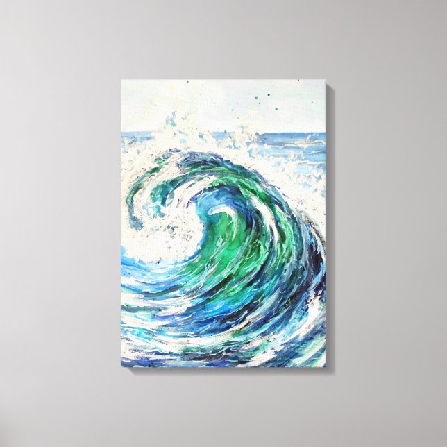 Blue Ocean Wave Canvas Print (Front)