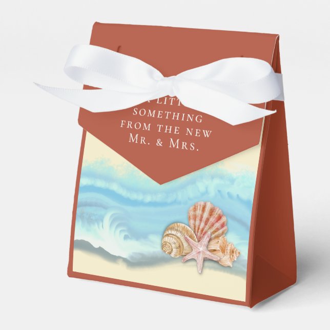 Blue Ocean Wave Wedding Favor Box (Front Side)
