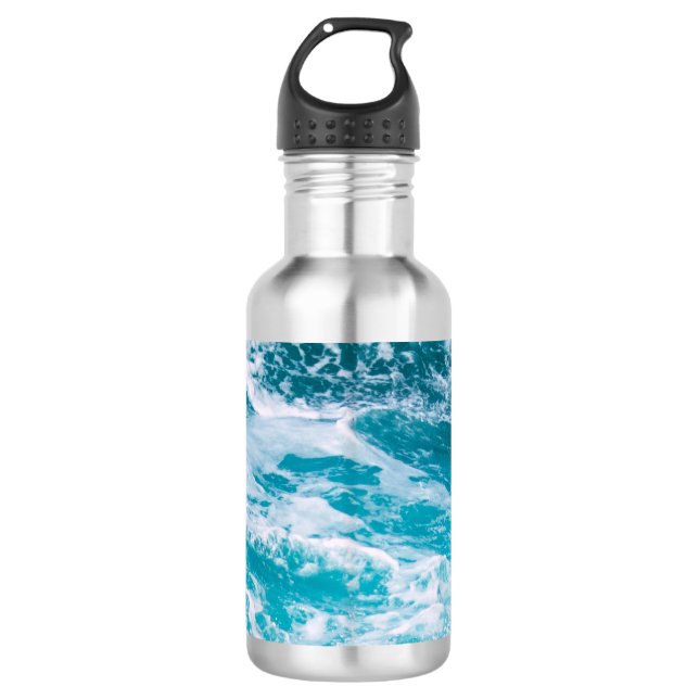 Blue Ocean Waves  532 Ml Water Bottle (Front)