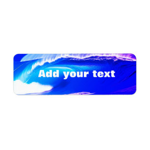 Blue ocean waves add your text pink water ai art
