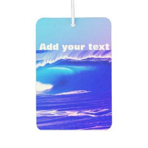 Blue ocean waves add your text pink water ai art air freshener