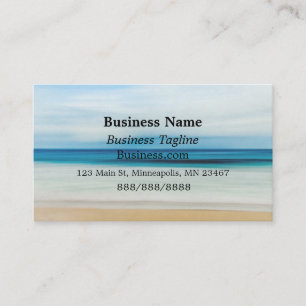 Blue Ocean Waves and Sandy Shore Simple Business Card