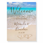 Blue Ocean Waves Beach Affiche de bienvenue de mar