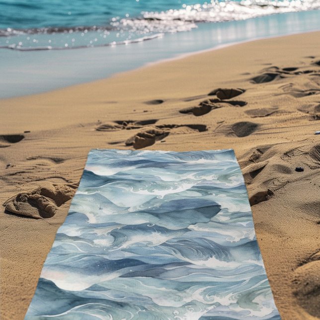 Blue Ocean Waves Beach Towel (Creator Uploaded)