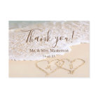 Blue Ocean Waves Beach Wedding Carte de remercieme