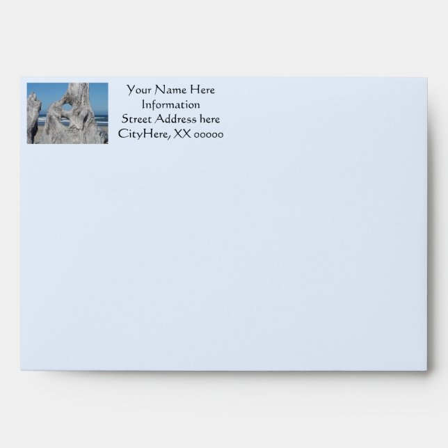 Blue Ocean waves Envelopes Invitations Beach (Front)
