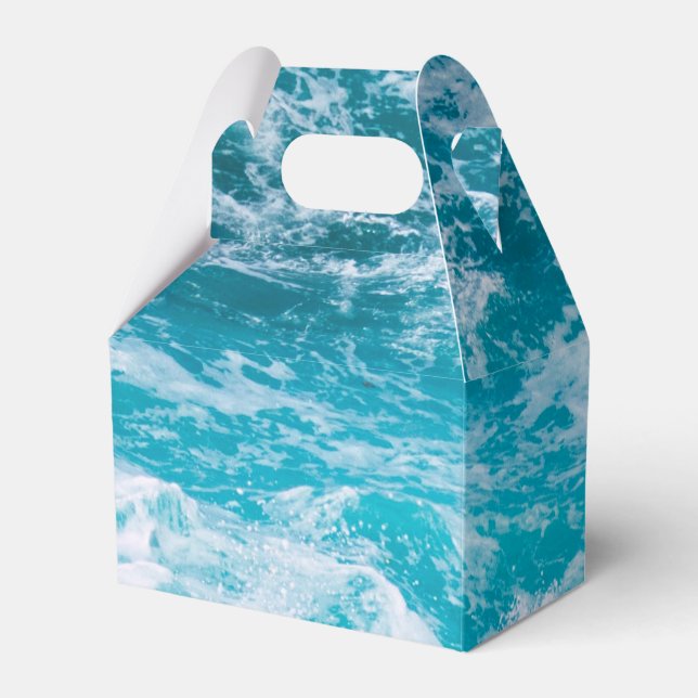 Blue Ocean Waves Favor Box (Front Side)