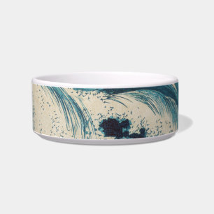 Blue Ocean Waves Japanese Woodcut Bowl