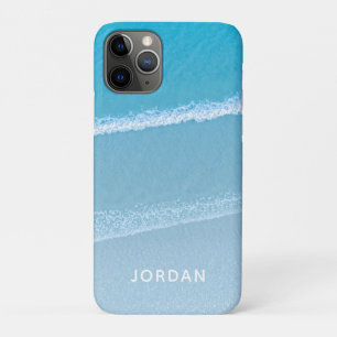 Blue Ocean Waves Monogrammed Case-Mate iPhone Case