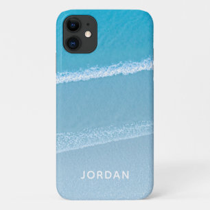Blue Ocean Waves Monogrammed Case-Mate iPhone Case