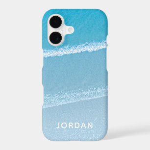 Blue Ocean Waves Monogrammed Case-Mate iPhone Case