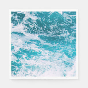 Blue Ocean Waves Napkin