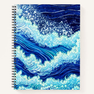 Blue Ocean Waves Notebook