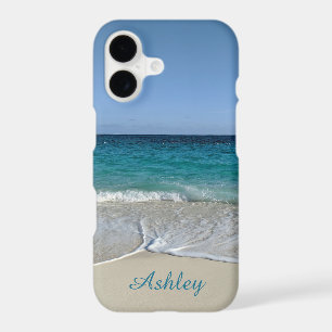 Blue Ocean waves on a Caribbean beach V2