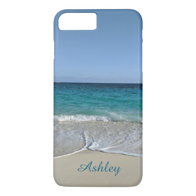 Blue Ocean waves on a Caribbean beach V2 Case-Mate iPhone Case (Back)