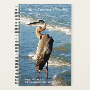 Blue Ocean Waves Shorebird Heron Beach Photo Planner