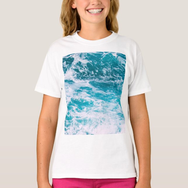 Blue Ocean Waves T-Shirt (Front)