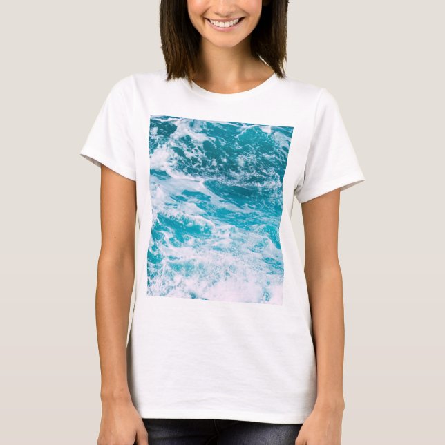 Blue Ocean Waves T-Shirt (Front)