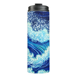 Blue Ocean Waves Thermal Tumbler