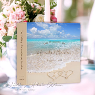 Blue Ocean Waves Tropical Beach Wedding Binder