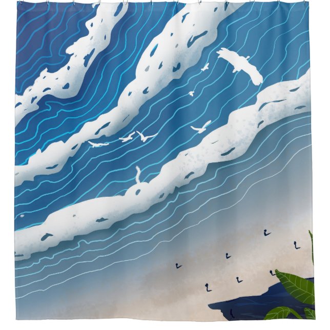 Blue Ocean Waves Wall Art 🌊 Minimal Coastal Sky P (Front)