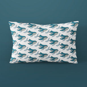 Blue Ocean Whale Pattern Pillowcase