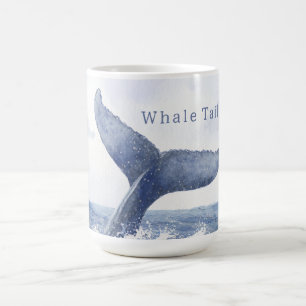 Blue Ocean Whale Tail Coffee Mug