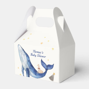 Blue Ocean Whimsical Duck Stars Whale Baby Shower Favor Box